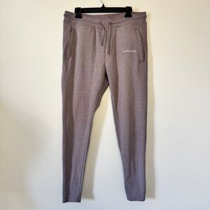 Alphalete Pro Elite Joggers Drawstring Athletic Pants Taupe Fleece Stretch Sz XL